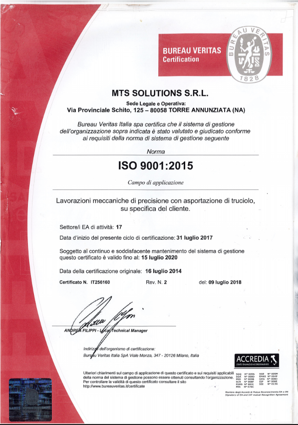 certificazione Bureau Veritas